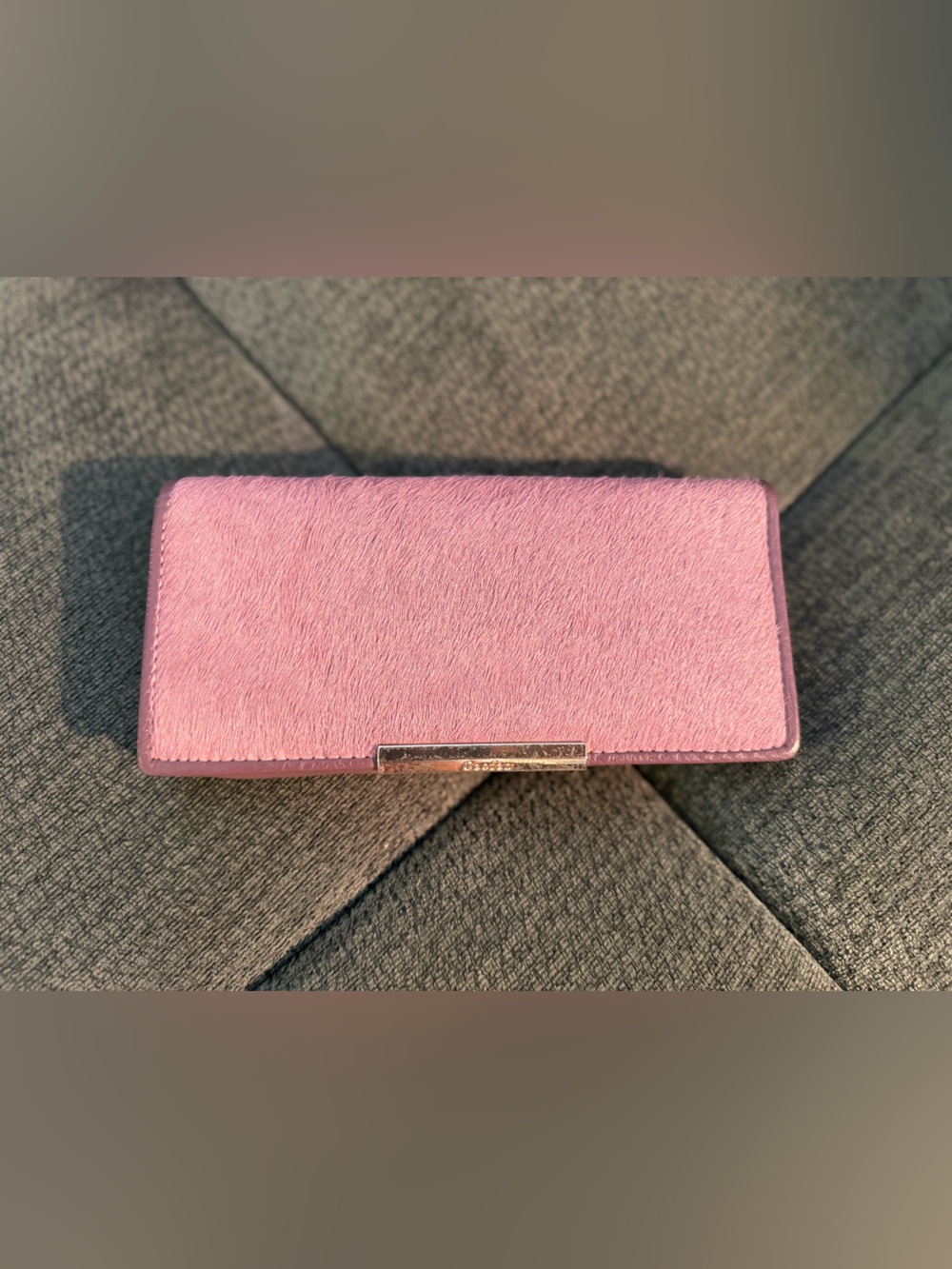 Gaofan Pink Haircalf Clutch Wallet
